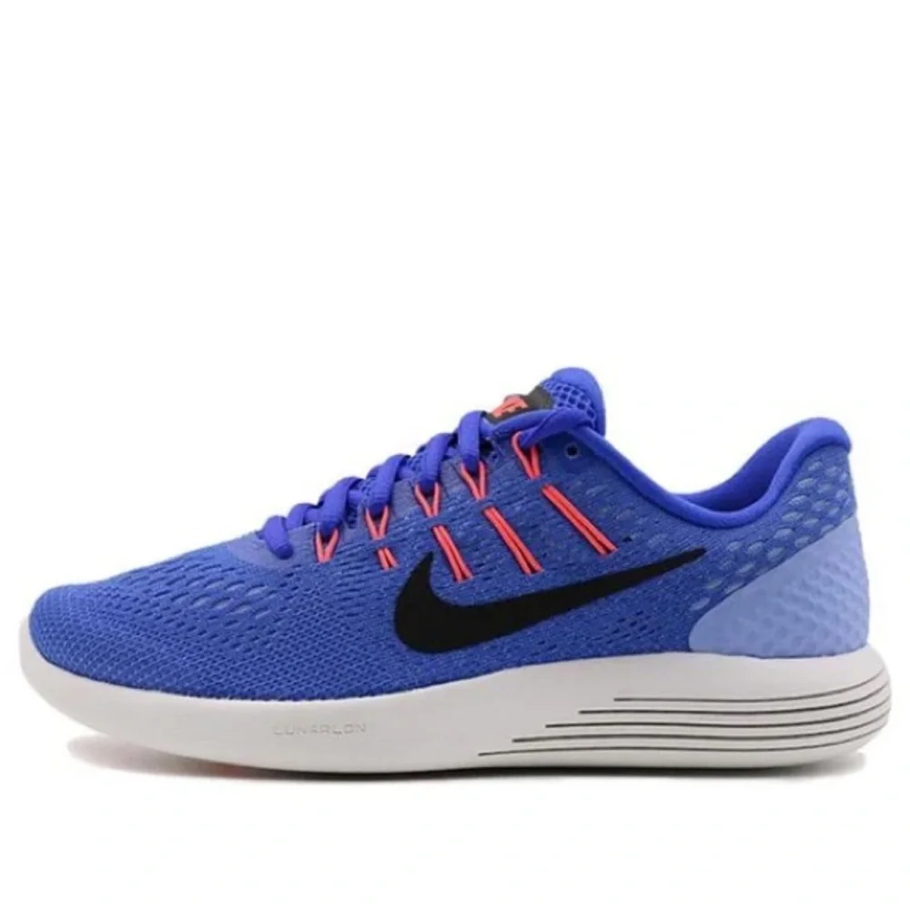 EUC Women’s Nike Lunarglide 8 SIZE 9 Shade Medium Blue/Black/Aluminum/Hot Punch